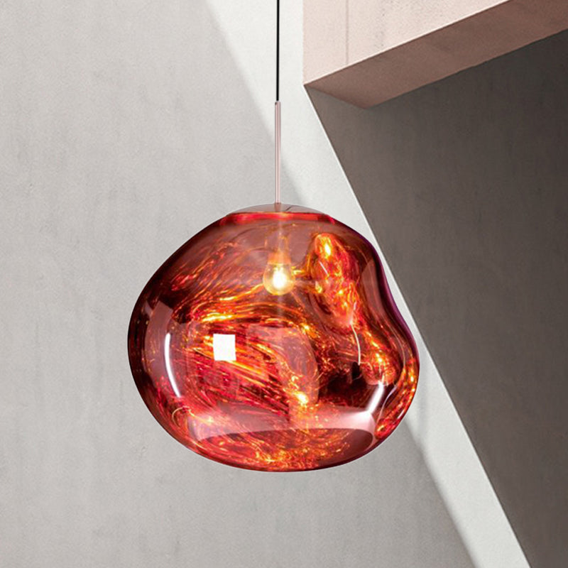 Luxury Glass and Metal Pendant Lamp in Silver, Gold, or Red