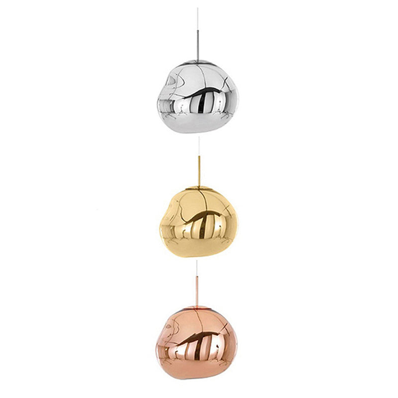 Luxury Glass and Metal Pendant Lamp in Silver, Gold, or Red