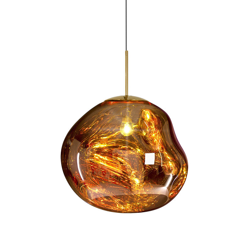 Luxury Glass and Metal Pendant Lamp in Silver, Gold, or Red