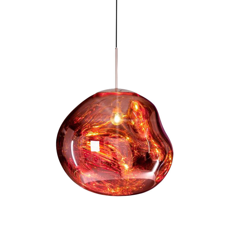 Luxury Glass and Metal Pendant Lamp in Silver, Gold, or Red