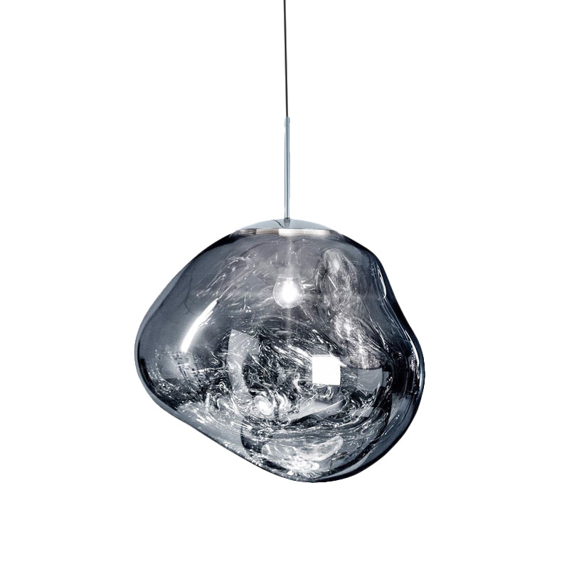 Luxury Glass and Metal Pendant Lamp in Silver, Gold, or Red