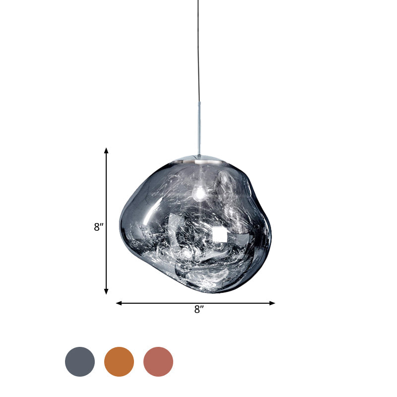 Luxury Glass and Metal Pendant Lamp in Silver, Gold, or Red