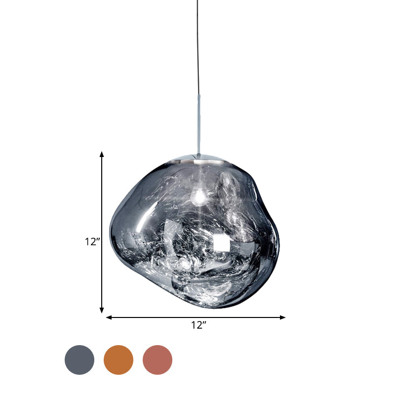 Luxury Glass and Metal Pendant Lamp in Silver, Gold, or Red
