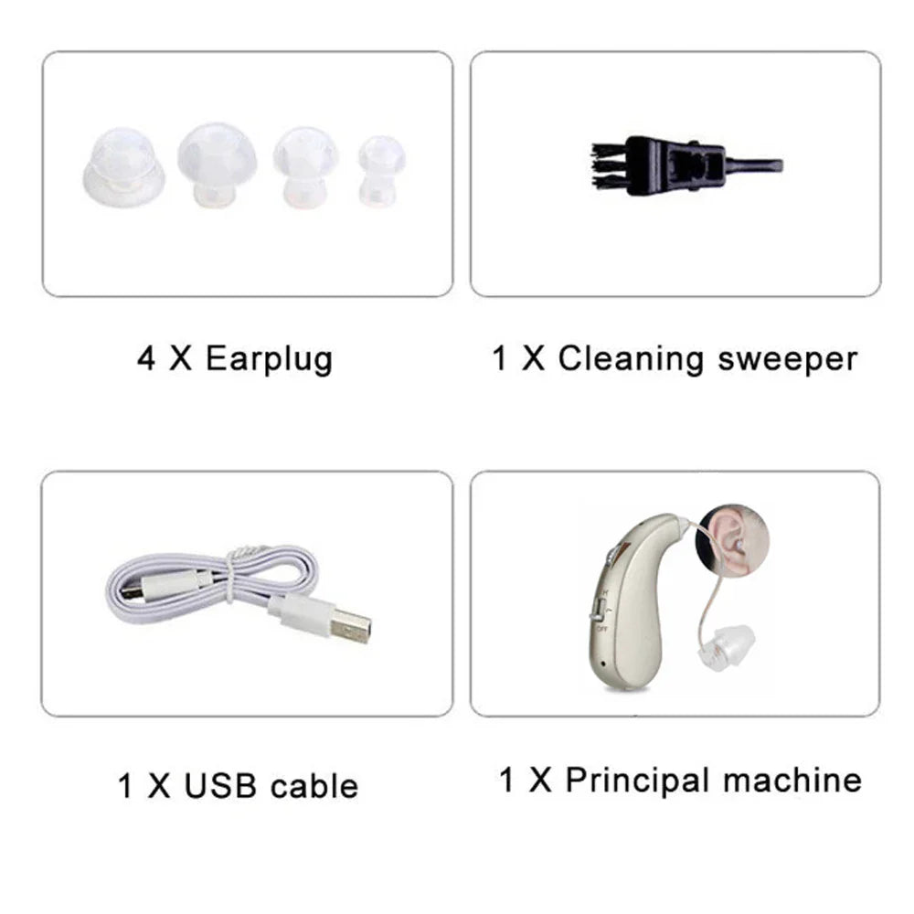 Comfortable Digital Hearing Aid for Seniors with Noise Reduction