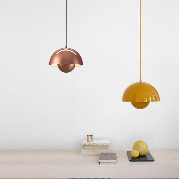 Warm Light Pendant Lamp with Elegant Hemispherical Design