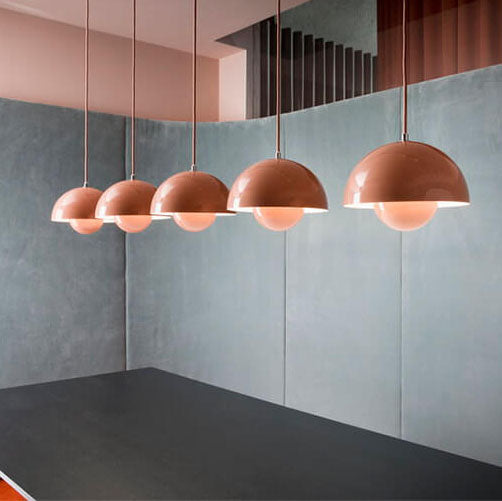 Warm Light Pendant Lamp with Elegant Hemispherical Design