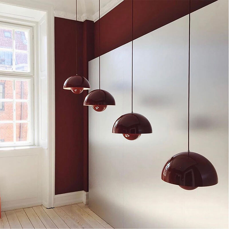 Warm Light Pendant Lamp with Elegant Hemispherical Design