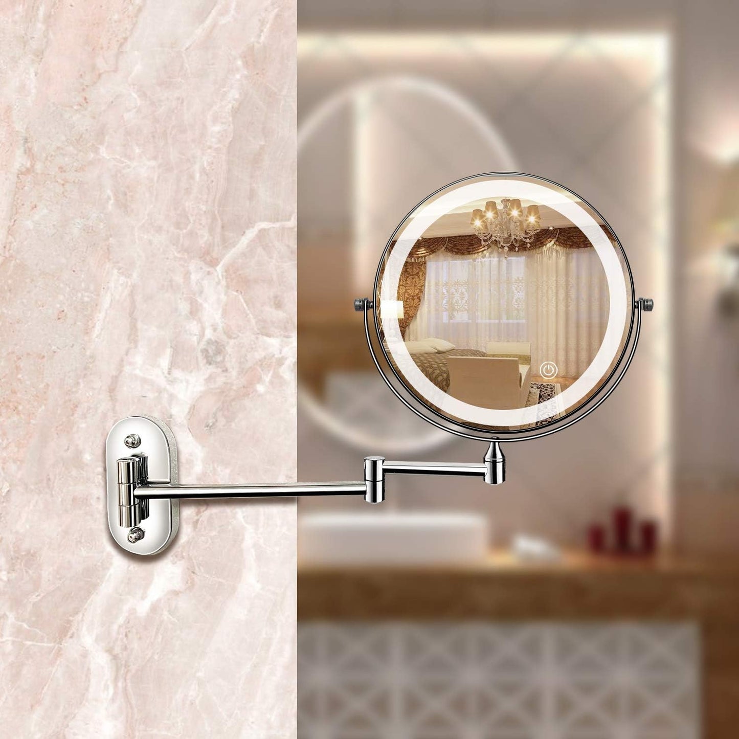 Rechargeable LED Makeup Mirror with 5X Magnification