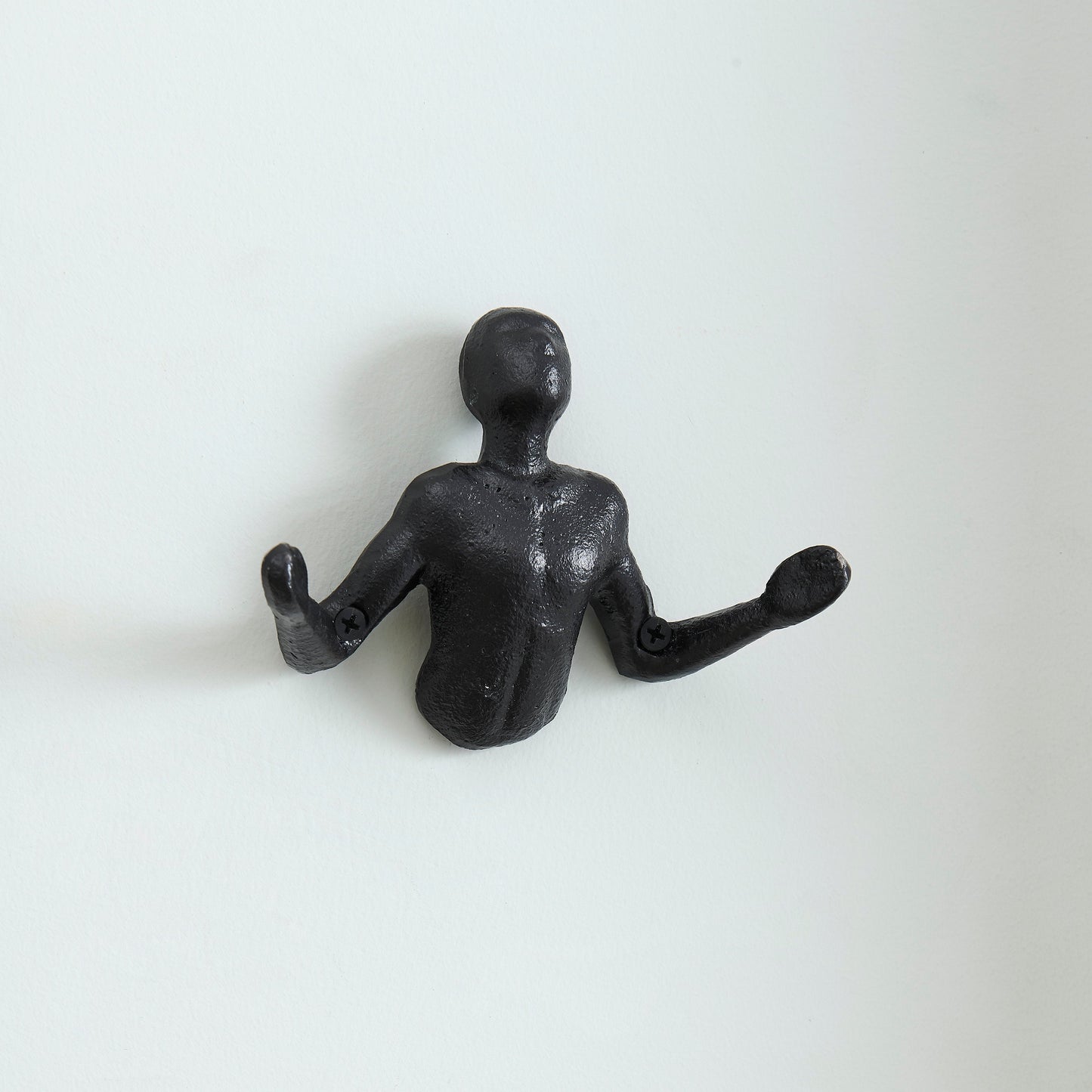 Black Cast Iron "Palms Up" Wall Hooks for Towels and Bags