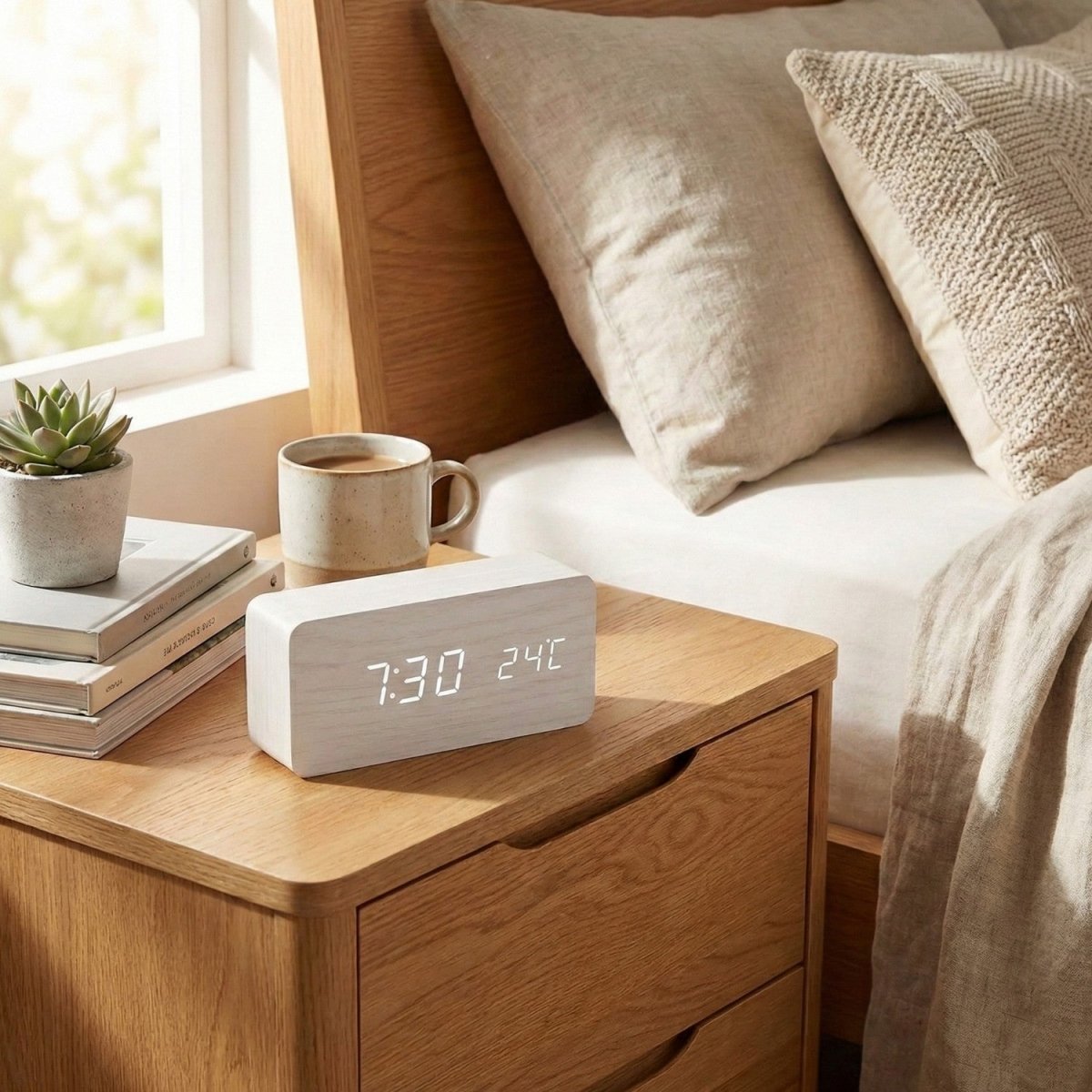 Voice Activated Wooden LED Clock with Custom Display