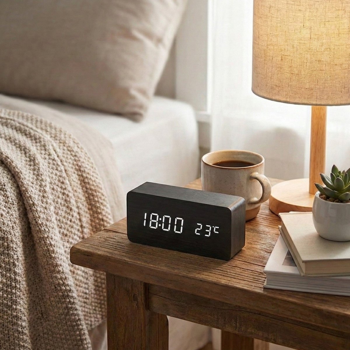 Voice Activated Wooden LED Clock with Custom Display