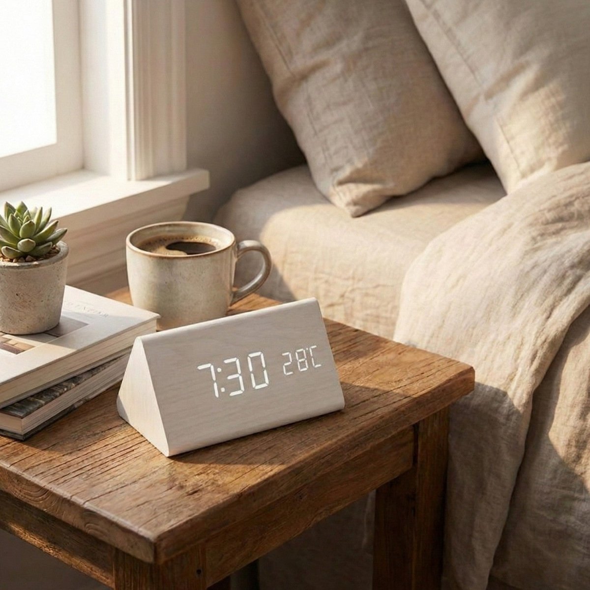 Voice Activated Wooden LED Clock with Custom Display