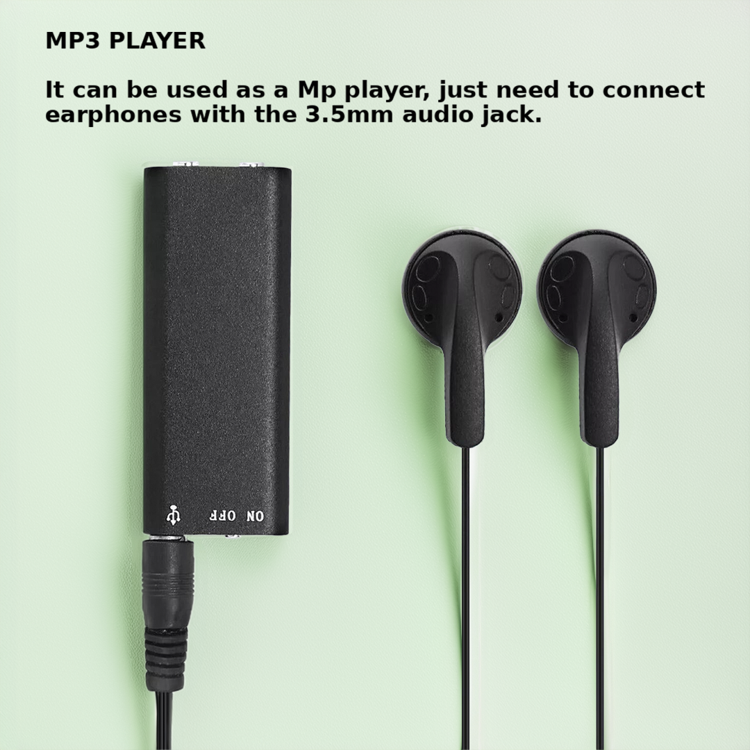 Voice-Activated Mini Dictaphone with 96-Hour Battery
