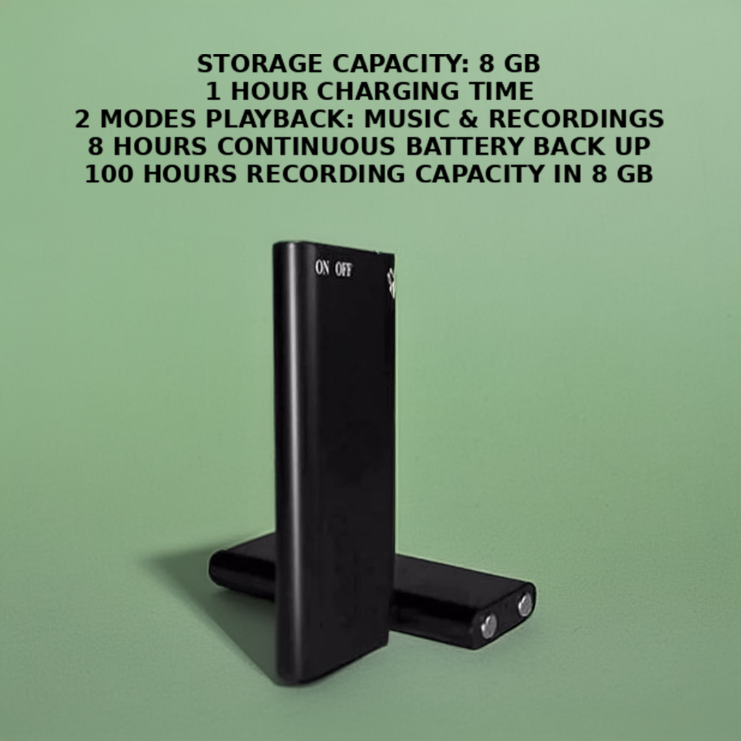Voice-Activated Mini Dictaphone with 96-Hour Battery
