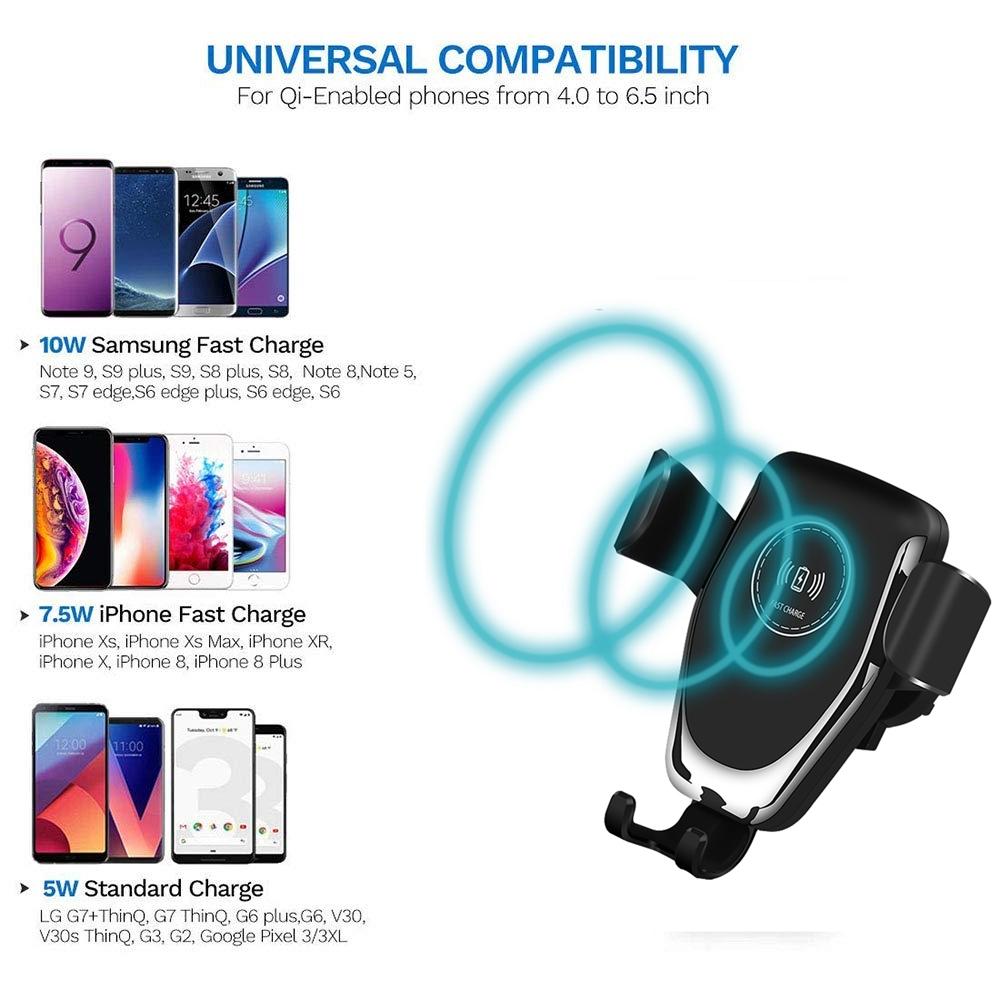 Wireless Car Charger with Fast Charging and Adjustable Mounting