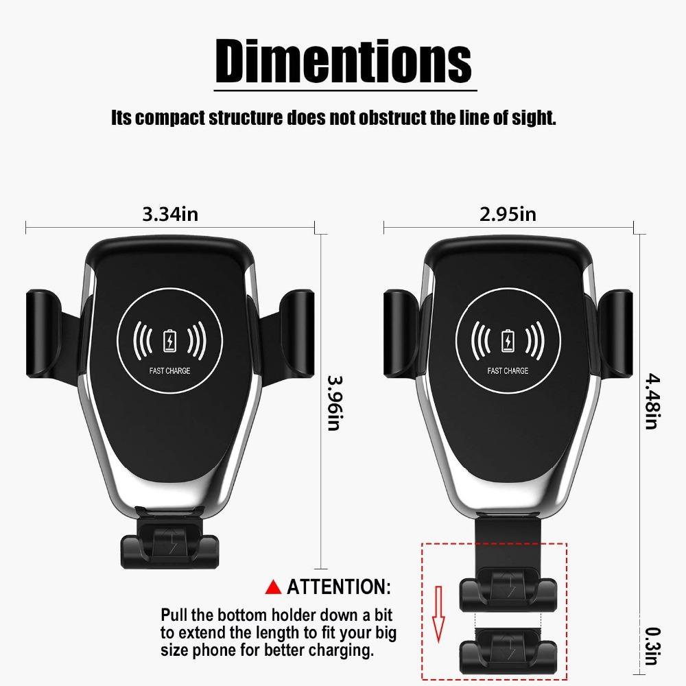 Wireless Car Charger with Fast Charging and Adjustable Mounting