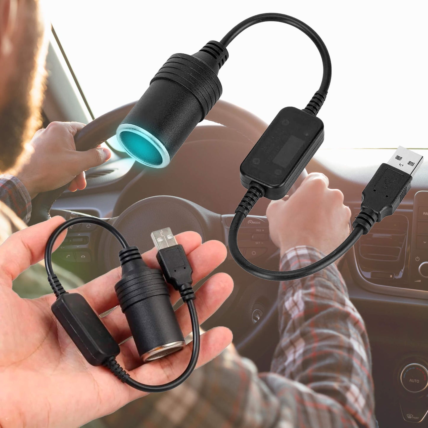 USB to 12V Car Adapter for Dashcams and Accessories