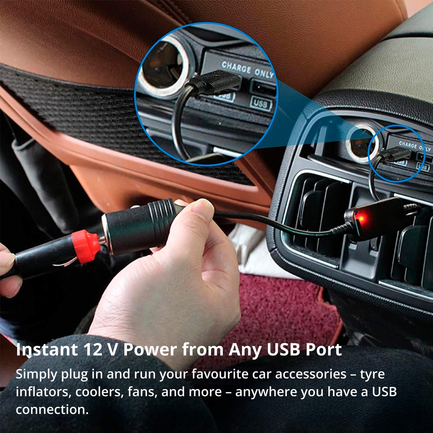 USB to 12V Car Adapter for Dashcams and Accessories