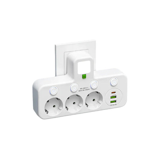 Multi Outlet Power Strip with USB and Type-C Ports