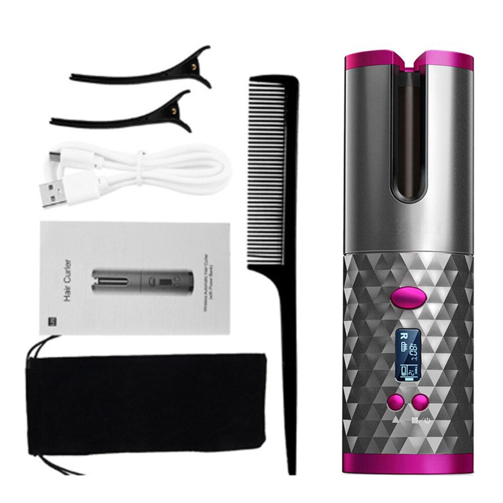 Cordless Automatic Curling Iron with Tourmaline Ceramic Barrel