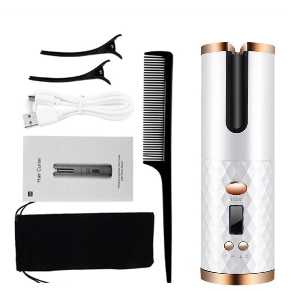 Cordless Automatic Curling Iron with Tourmaline Ceramic Barrel