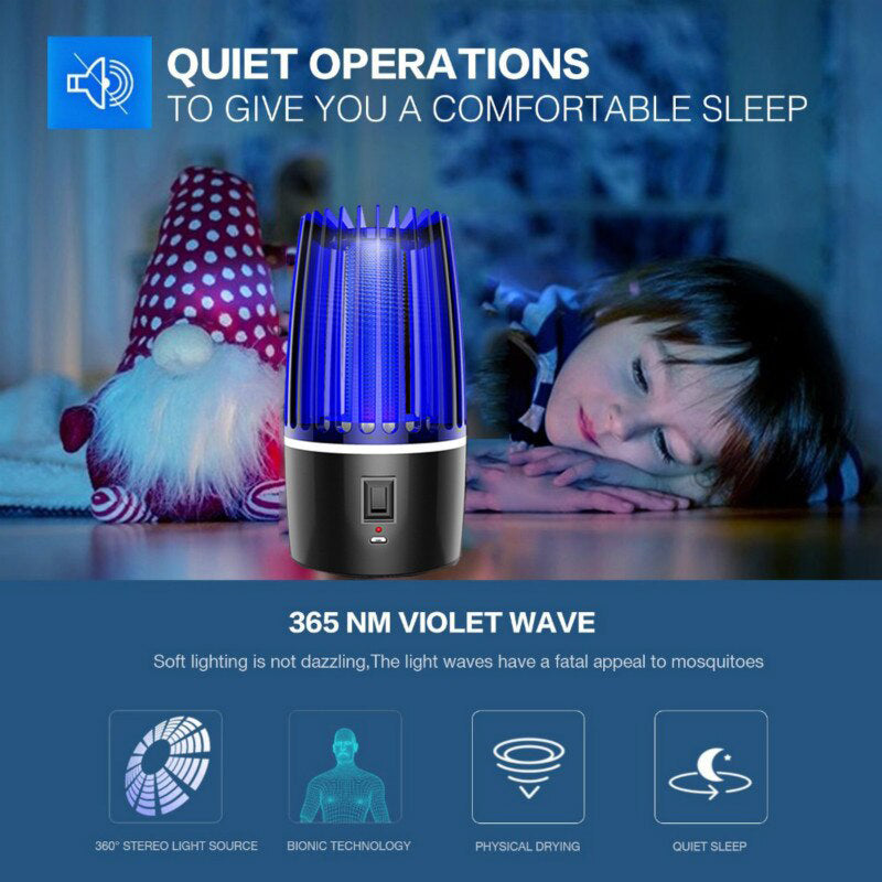 Rechargeable 2-in-1 Mosquito Catcher with LED Light