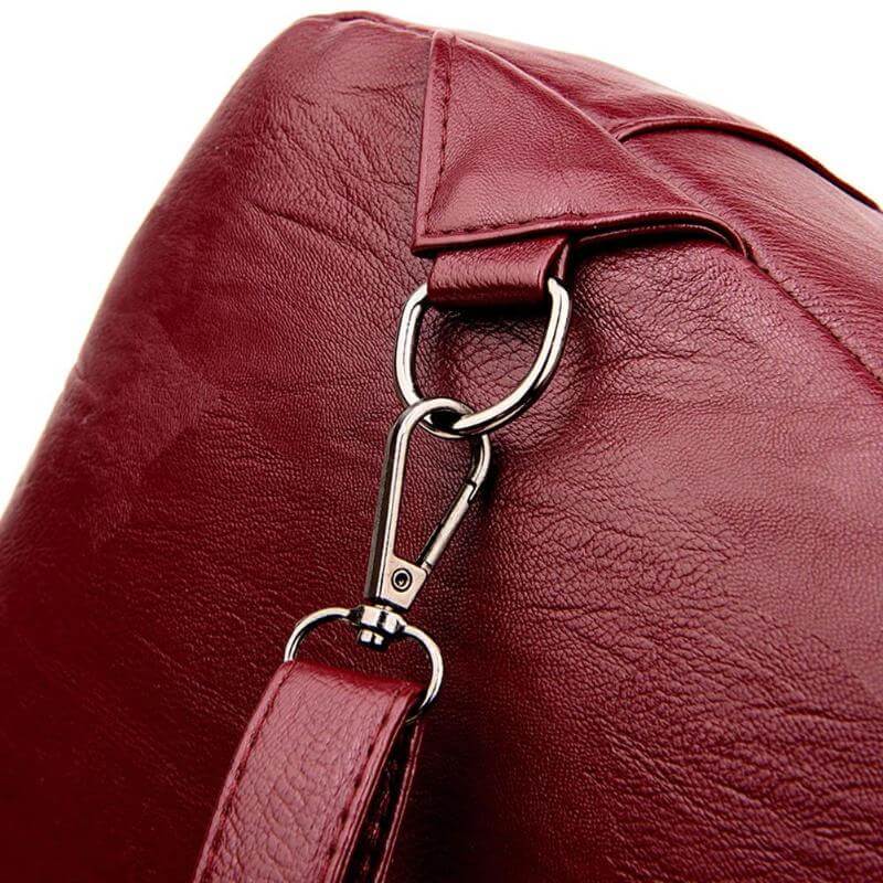 Water-Resistant Genuine Leather Backpack with Anti-Theft Pocket for Women