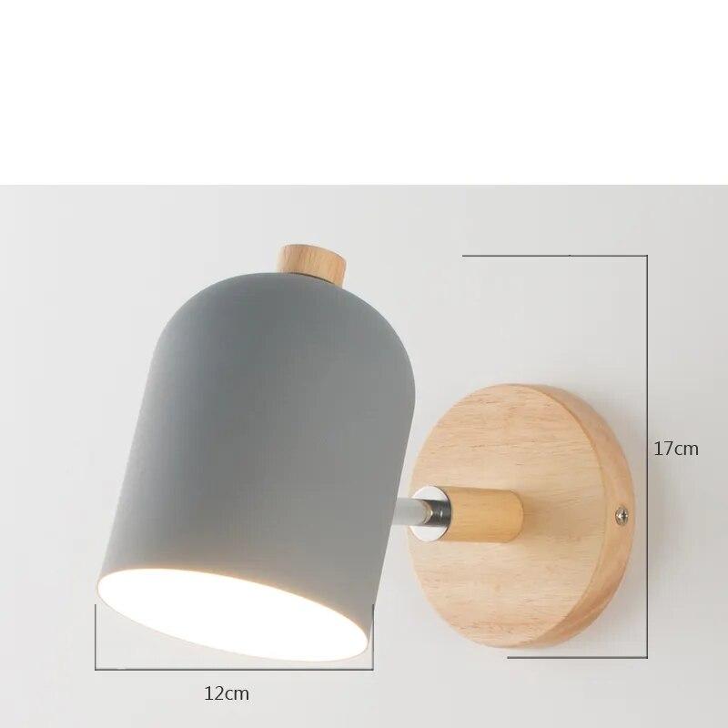 Scandinavian Wood Wall Light with LED Bulb