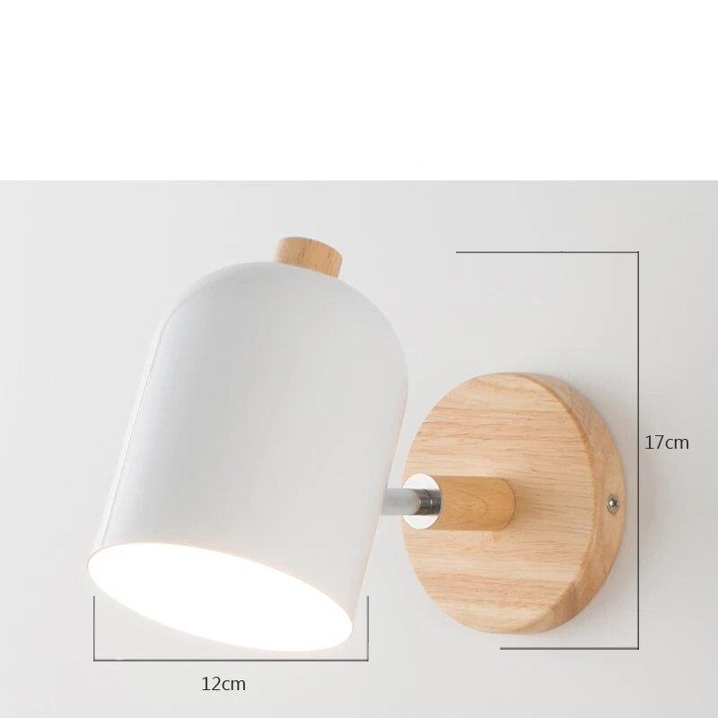 Scandinavian Wood Wall Light with LED Bulb