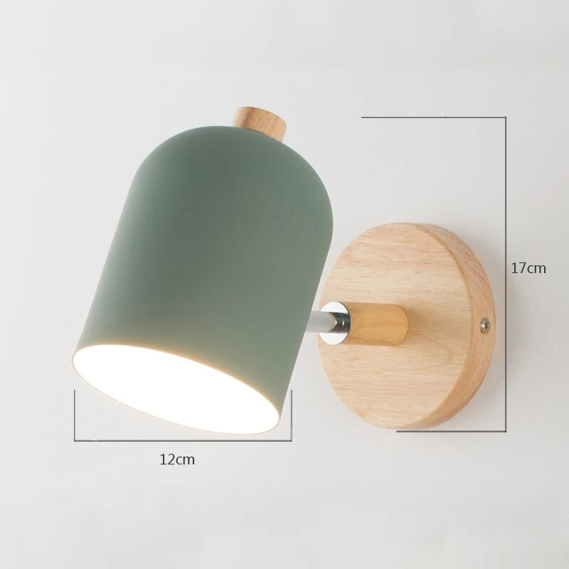 Scandinavian Wooden Wall Lamp with Dimmable LED Light