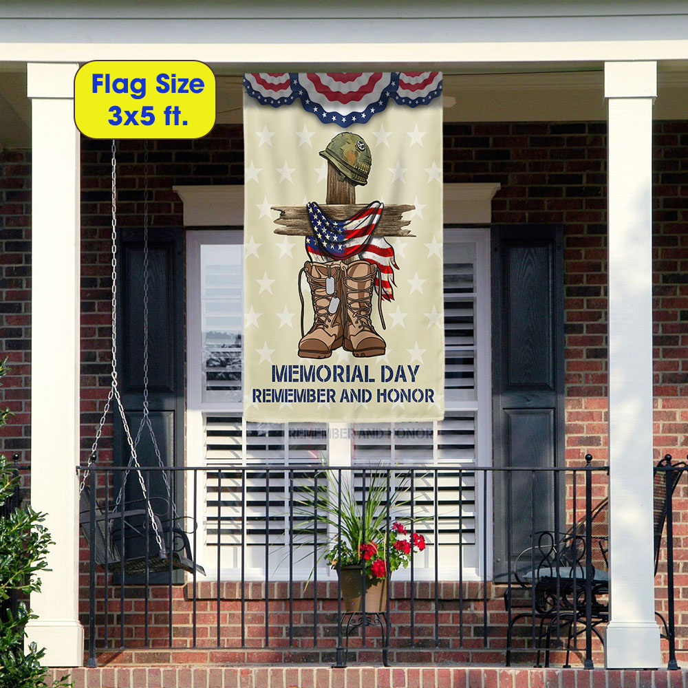 Double-Sided Memorial Day Flag - Remember and Honor Design