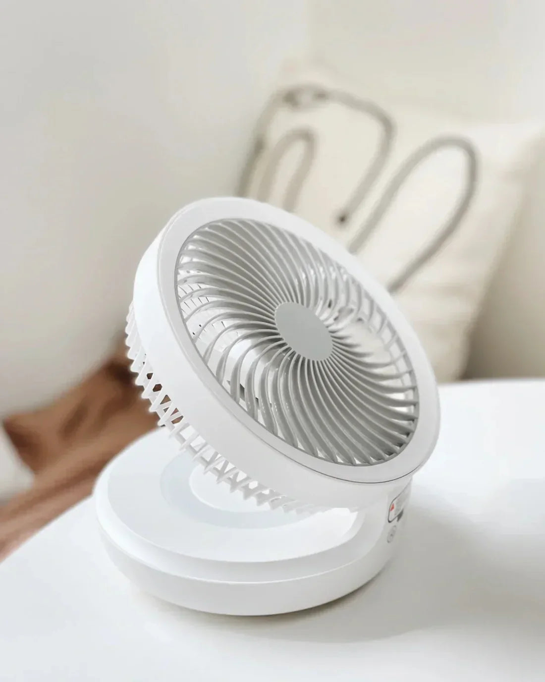 Portable Foldable Wall Fan with Humidifier and Three Speed Settings