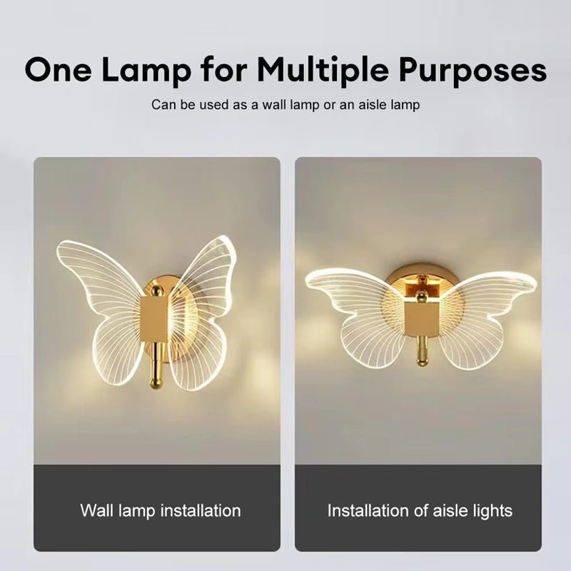 Butterfly LED Wall Light with 3 Adjustable Light Modes