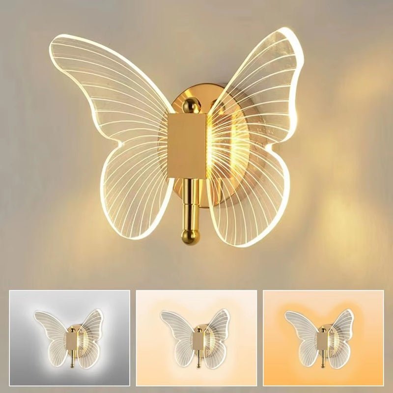 Butterfly LED Wall Light with 3 Light Modes - Energy Efficient and Elegant
