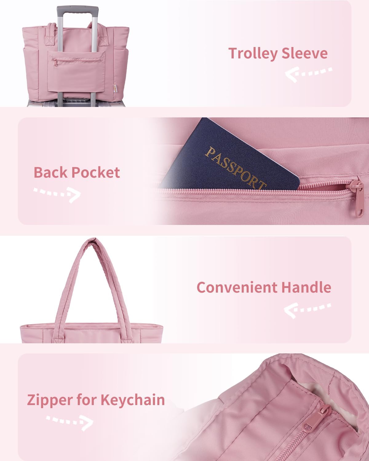 Quilted Puffer Tote with Tumbler Holder and Laptop Sleeve