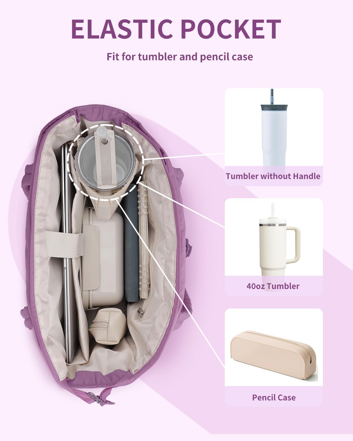 Quilted Puffer Tote with Tumbler Holder and Laptop Sleeve
