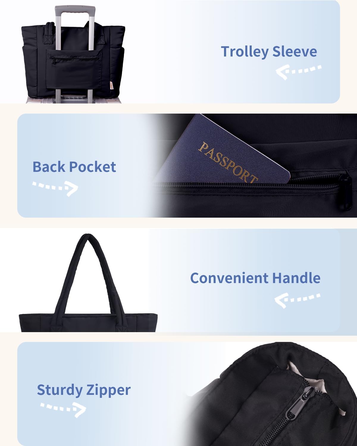 Quilted Puffer Tote with Tumbler Holder and Laptop Sleeve