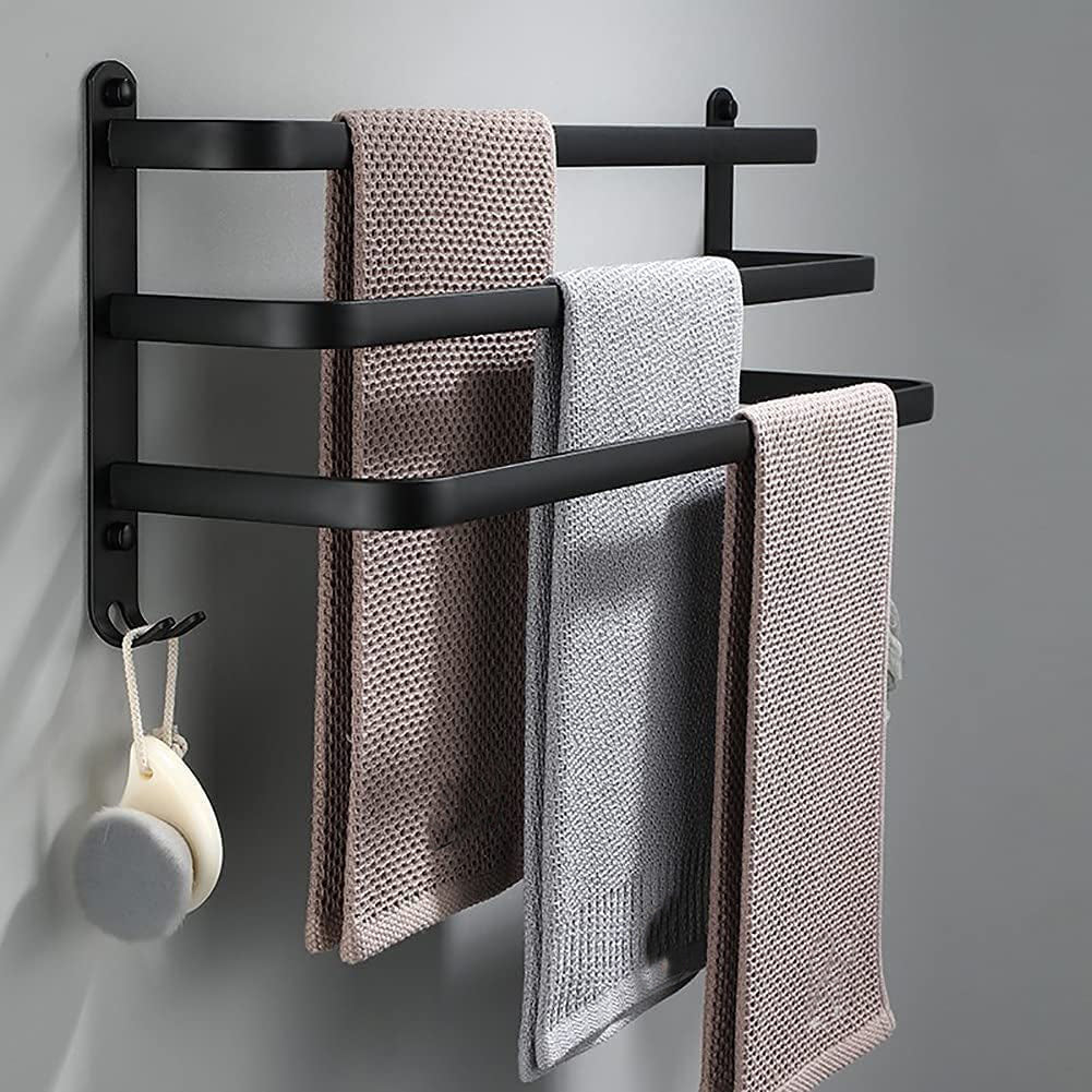 Wall-Mounted Aluminium Towel Rack with Swing Bars