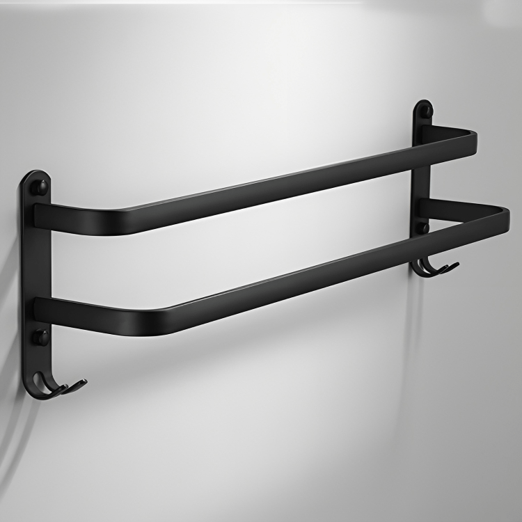Wall-Mounted Aluminium Towel Rack with Swing Bars