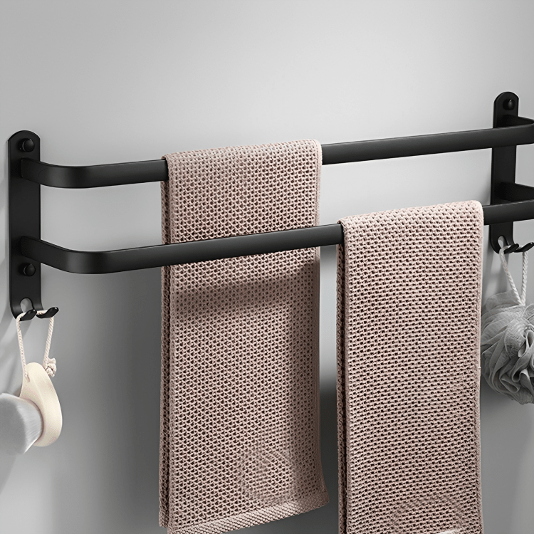Wall-Mounted Aluminium Towel Rack with Swing Bars
