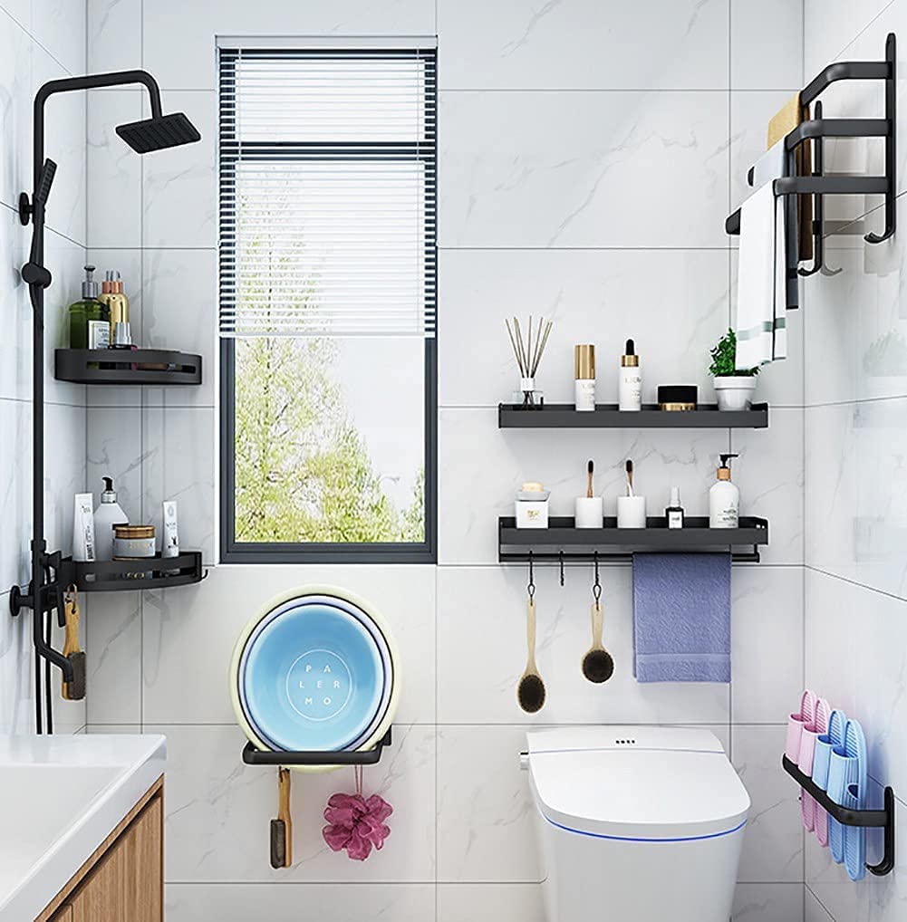 Wall-Mounted Aluminium Towel Rack with Swing Bars