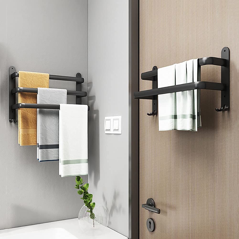 Wall-Mounted Aluminium Towel Rack with Swing Bars