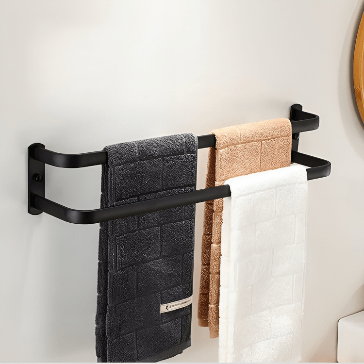 Wall-Mounted Aluminium Towel Rack with Swing Bars