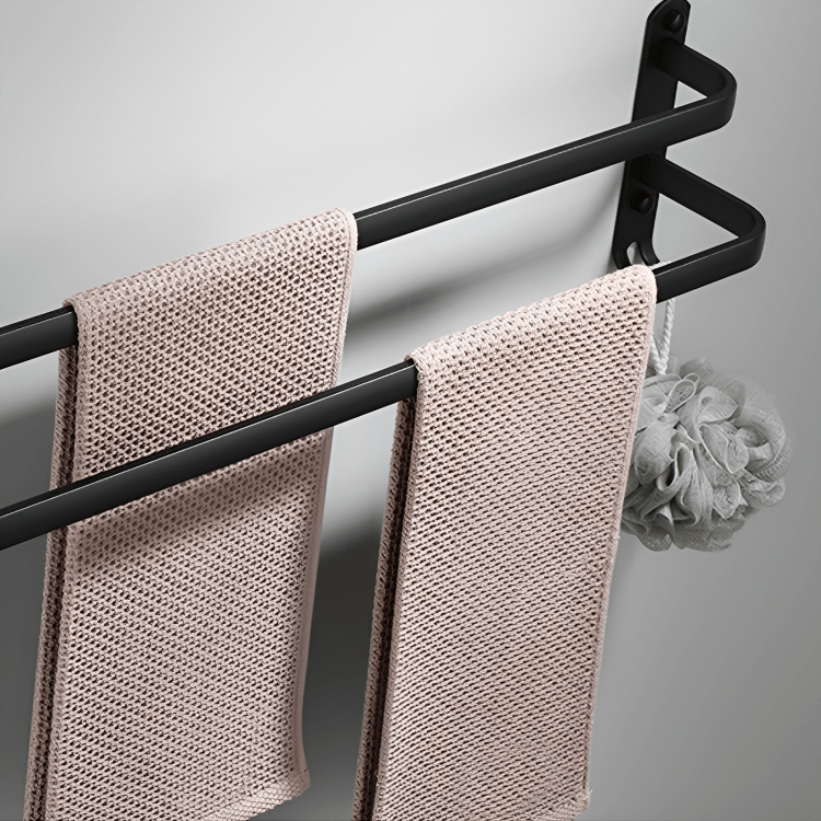 Wall-Mounted Aluminium Towel Rack with Swing Bars