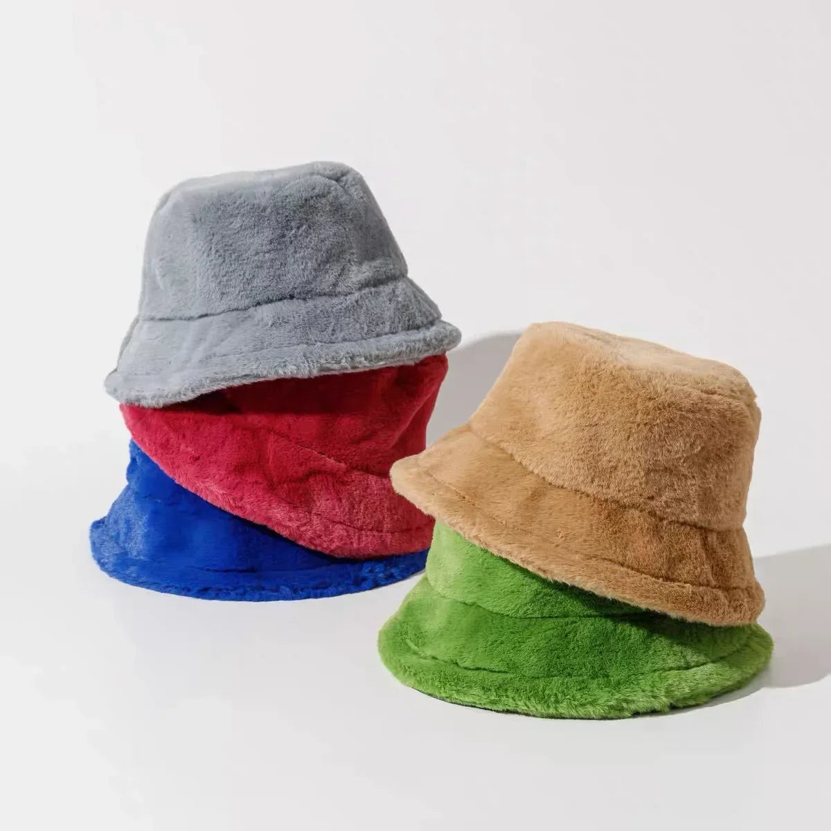 Rabbit Fur Bucket Hat for Women - Warm Autumn Style