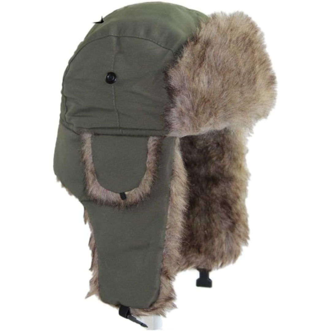 Warm Windproof Trapper Hat with Faux Fur Lining