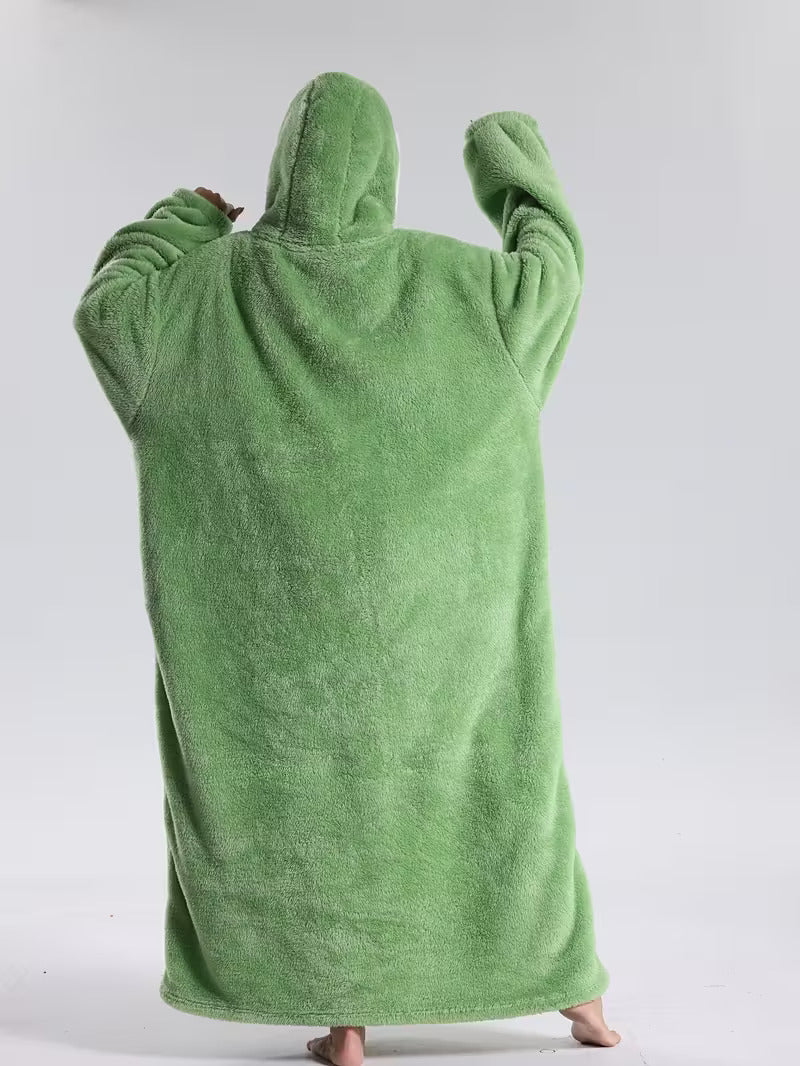 Cozy Wearable Hoodie Blanket with Sleeves and Pocket