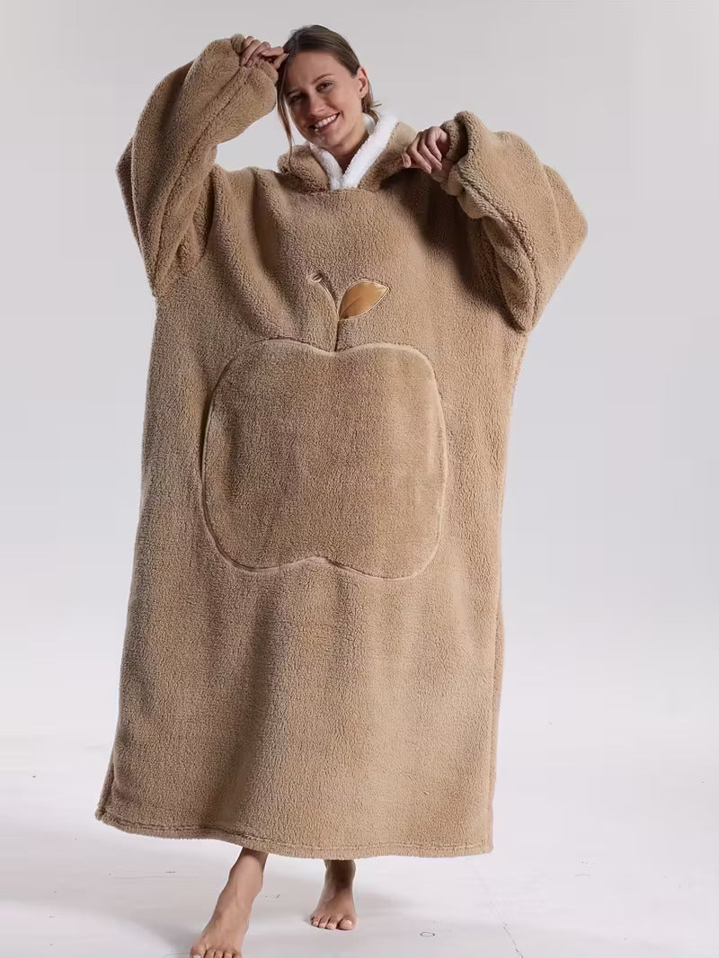 Cozy Wearable Hoodie Blanket with Sleeves and Pocket