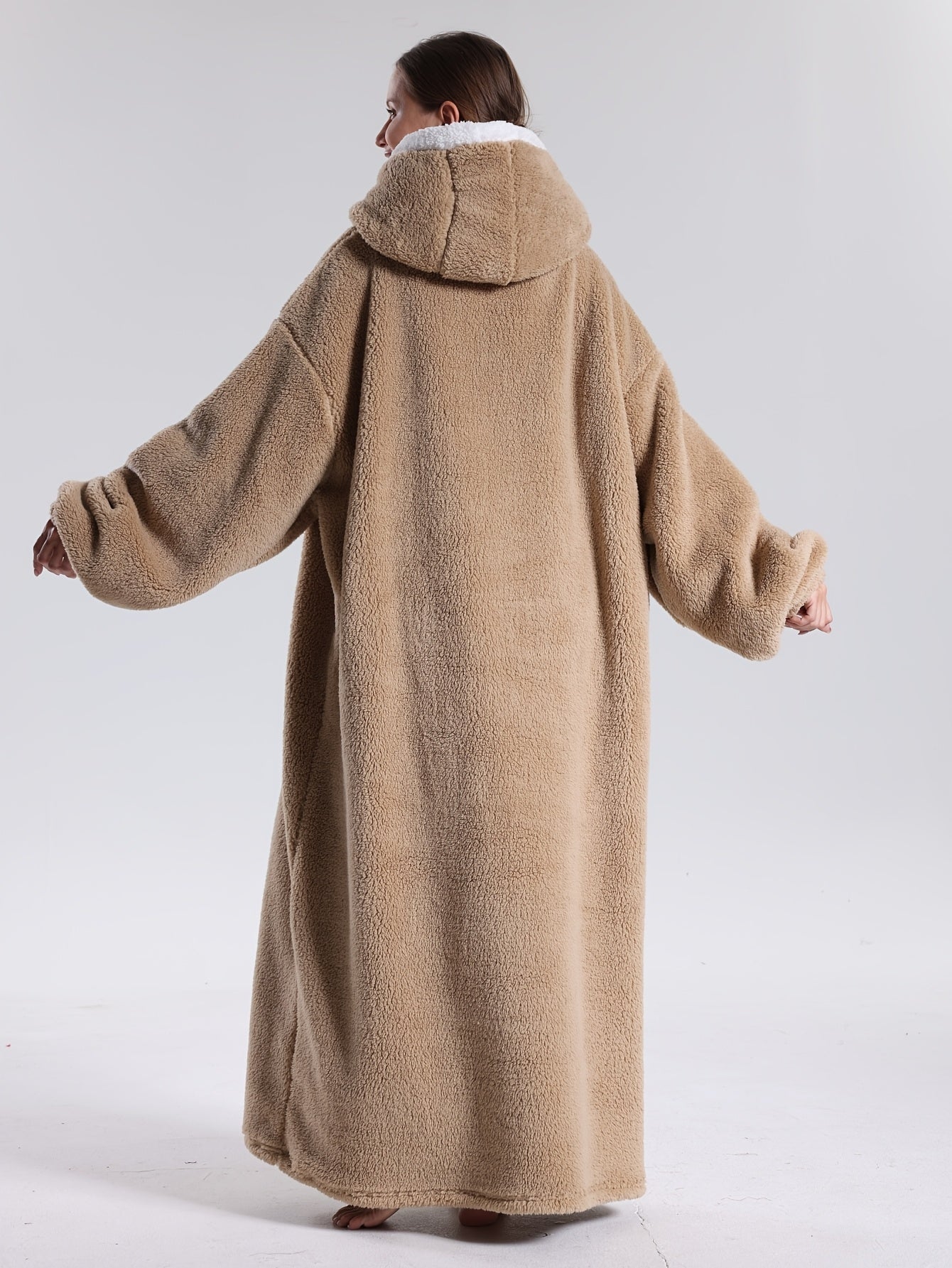 Cozy Wearable Hoodie Blanket with Sleeves and Pocket