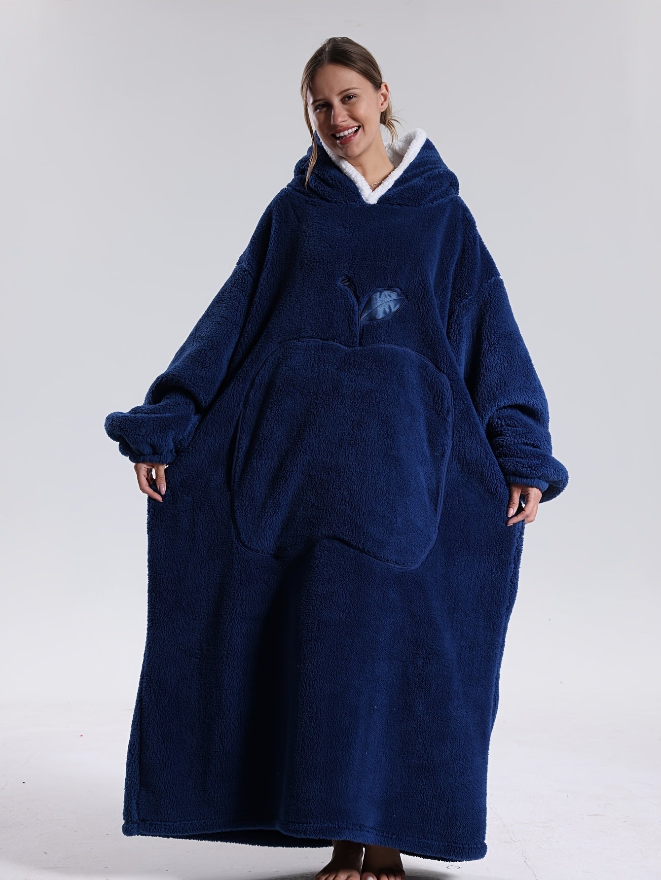 Cozy Wearable Hoodie Blanket with Sleeves and Pocket